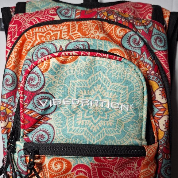 Vibedration Hydration Backpack w/o bladder - turquoise/orange pattern - …